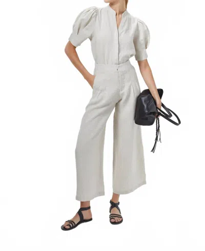 Lanhtropy Culotte Linen Pants In Natural In White