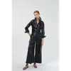 Lanhtropy Culotte Metallic Linen Pant In Black