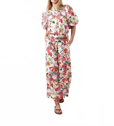 Lanhtropy Culotte Pants In Full Bloom Print In Multi