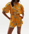 Lanhtropy Frida Linen Shorts In Sunshine In Yellow