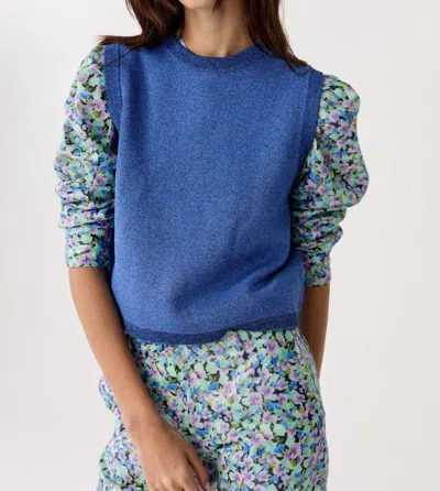 Lanhtropy Glitter Knitted Top In Lanh Blue