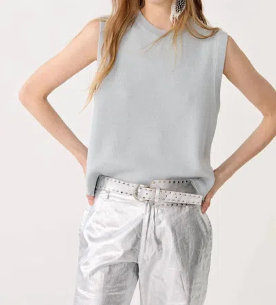 Lanhtropy Glitter Knitted Top In Silver In Gray