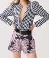 Lanhtropy Lilium Poplin Shirt In Black & White Vichy Checks