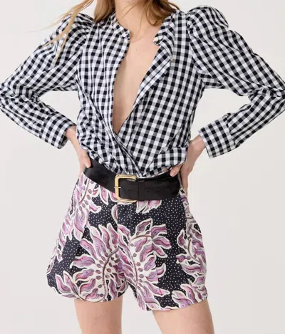 Lanhtropy Lilium Poplin Shirt In Black & White Vichy Checks