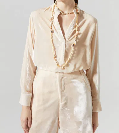 Lanhtropy Nikka Velvet Shirt In Nude