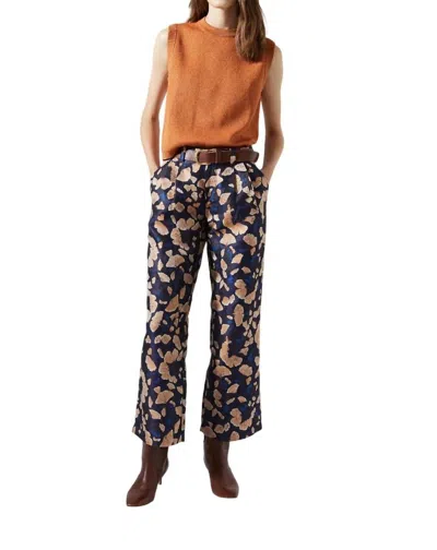 Lanhtropy Sakura Brocade Pant In Ginkgo In Blue