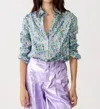 Lanhtropy San Marino Metallic Linen Shirt In Meadow Print