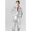Lanhtropy San Marino Metallic Linen Top In Silver