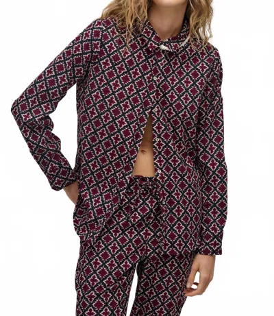 Lanhtropy San Marino Shirt In Bordeaux Tiles In Multi