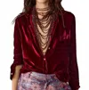 Lanhtropy San Marino Velvet Shirt In Rosso In Red