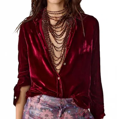 Lanhtropy San Marino Velvet Shirt In Rosso In Red