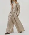 Lanhtropy Snake Print Linen Pants In Beige