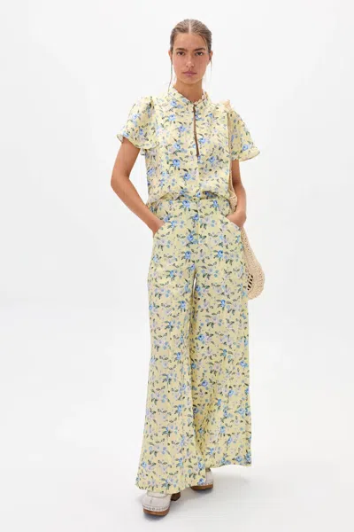 Lanhtropy Vincent Linen Pant In Francesca Print In Multi