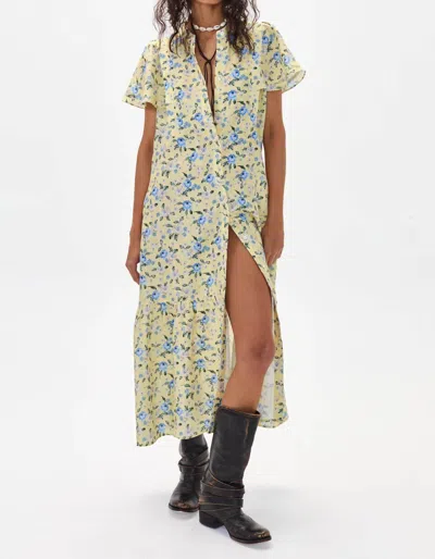 Lanhtropy Willow Linen Dress In Francesca Print In Multi