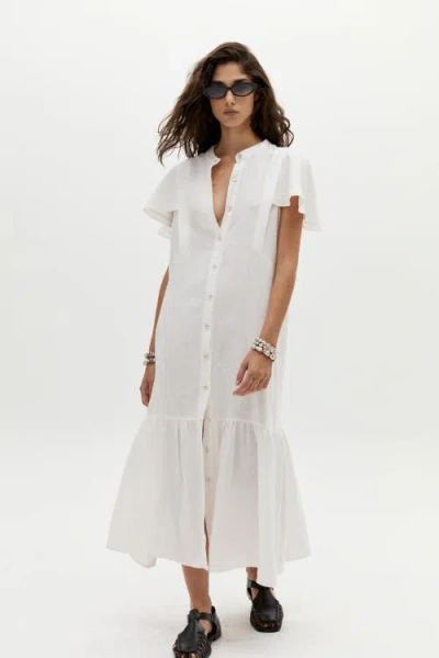 Lanhtropy Willow Linen Dress In White