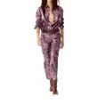 Lanhtropy Women's Astro Metallic Linen Pants In Gerbera Print In Multi