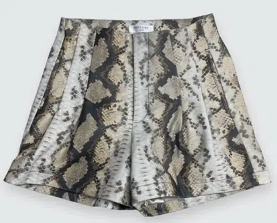 Lanhtropy Women Frida Leather Shorts In Snake Beige