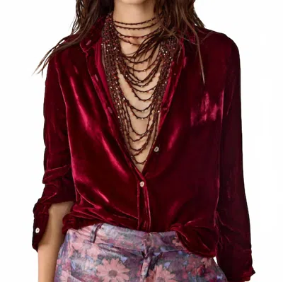 Lanhtropy San Marino Velvet Shirt In Rosso In Red