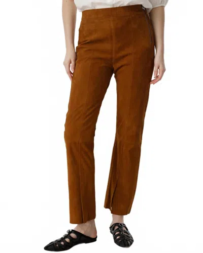 Lanhtropy Women's Suede Pants In Tan In Multi