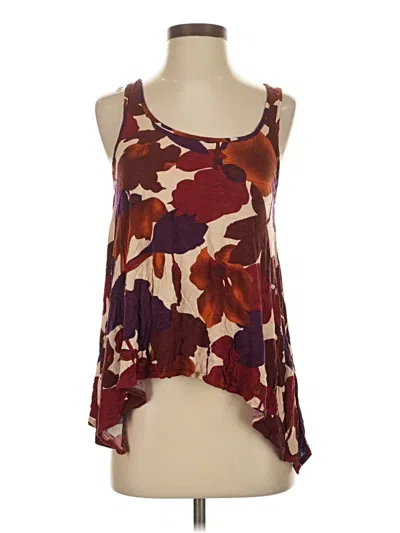Pre-owned Lani Tank Top Burgundy Strapless Neckline Tops
