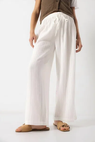 Lanidor Gauze Trousers With Lace Detail In Ecru