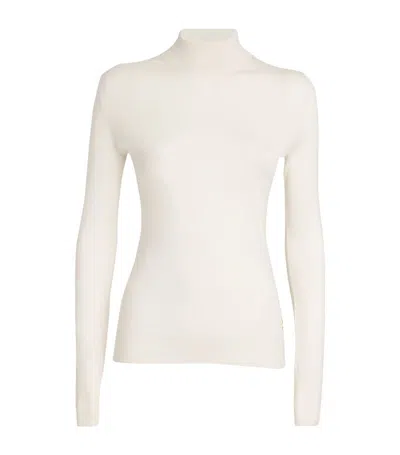 Lanificio Colombo Cashmere-silk High-neck Sweater In Ivory