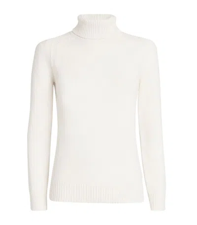 Lanificio Colombo Kid Cashmere Rollneck Sweater In Ivory