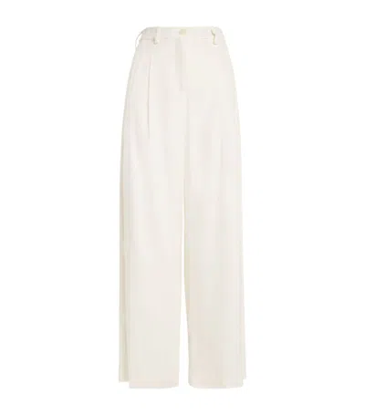 Lanificio Colombo Wide-leg Trousers In Ivory