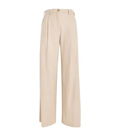 Lanificio Colombo Wide-leg Trousers In Neutral