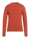 Lanificio Pubblico Man Sweater Orange Size 42 Merino Wool, Viscose, Polyamide, Cashmere