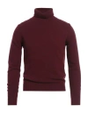 Lanificio Pubblico Man Turtleneck Burgundy Size 40 Wool, Polyamide