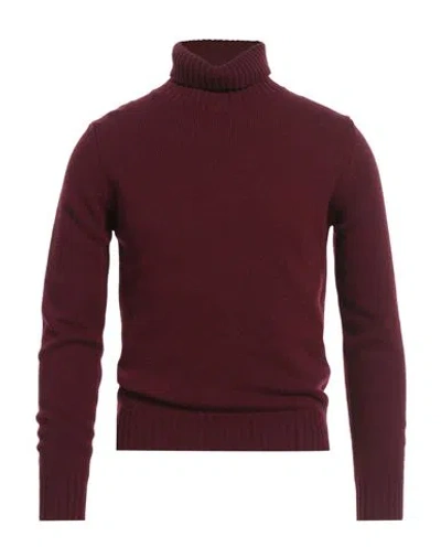 Lanificio Pubblico Man Turtleneck Burgundy Size 40 Wool, Polyamide