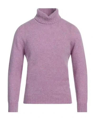 Lanificio Pubblico Man Turtleneck Lilac Size 40 Virgin Wool