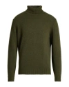 Lanificio Pubblico Man Turtleneck Military Green Size 44 Wool, Polyamide In Green
