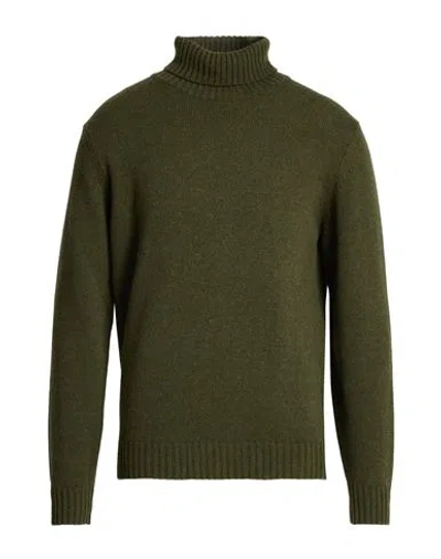 Lanificio Pubblico Man Turtleneck Military Green Size 44 Wool, Polyamide