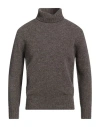 Lanificio Pubblico Man Turtleneck Taupe Size 38 Virgin Wool