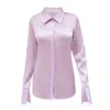 L’animal Women's Pink / Purple Iridescent Fluid Button Down Shirt In Pink/purple