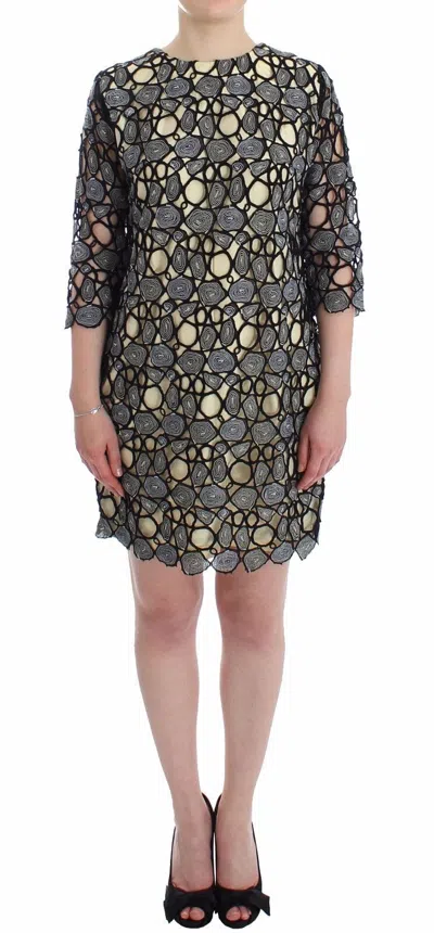 Lanre Da Silva Ajayi Black Cream Sheath Women's Shift Mini Women's Dress