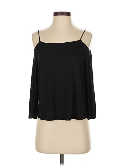 Pre-owned Lanston 3/4 Sleeve Top Black Cold Shoulder Neckline Tops