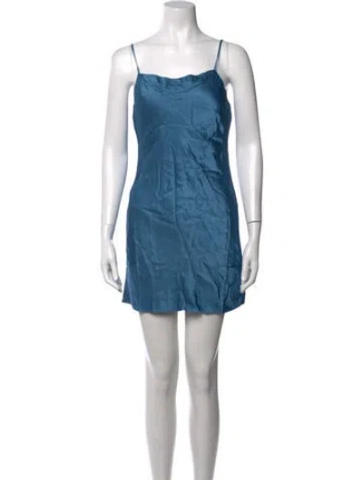Pre-owned Lanston Cowl Neck Mini Dress W/ Tags In Blue