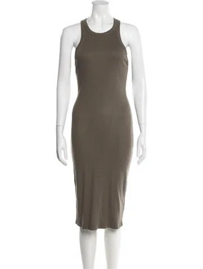 Pre-owned Lanston Crew Neck Midi Length Dress In Gray