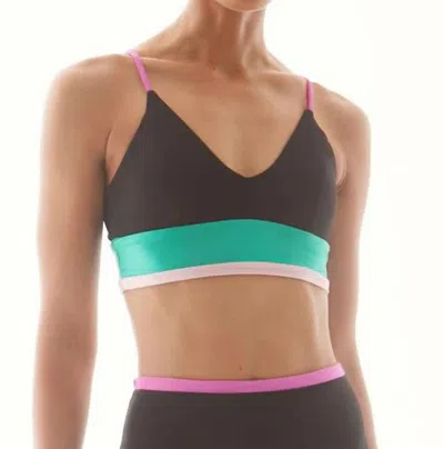 Lanston Laguna Stripe V Bra In Black/multi