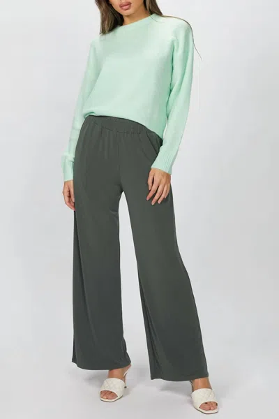 Lanston Philosophy Wide Leg Pocket Pant In Army In Blue