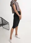 Lanston Ribbed Jersey Pencil Skirt In Black In Black