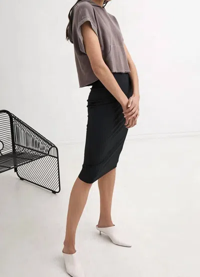 Lanston Ribbed Jersey Pencil Skirt In Black In Multi