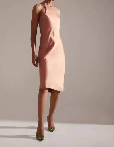 Lanston Satin Tank Dress In Clay In Beige