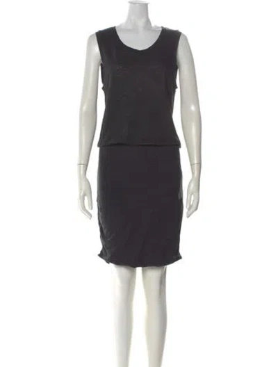 Pre-owned Lanston Scoop Neck Knee-length Dress In Gray