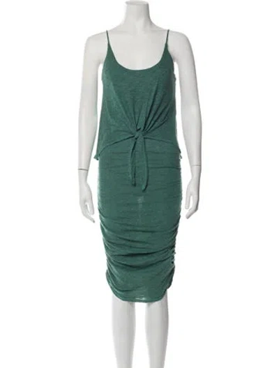 Pre-owned Lanston Scoop Neck Midi Length Dress In Green