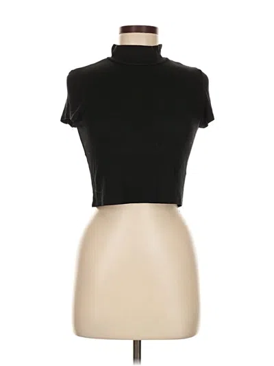 Pre-owned Lanston Short Sleeve Turtleneck In Black