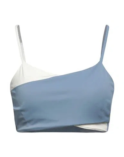 Lanston Sport Woman Top Light Blue Size L Polyamide, Elastane, Recycled Polyester